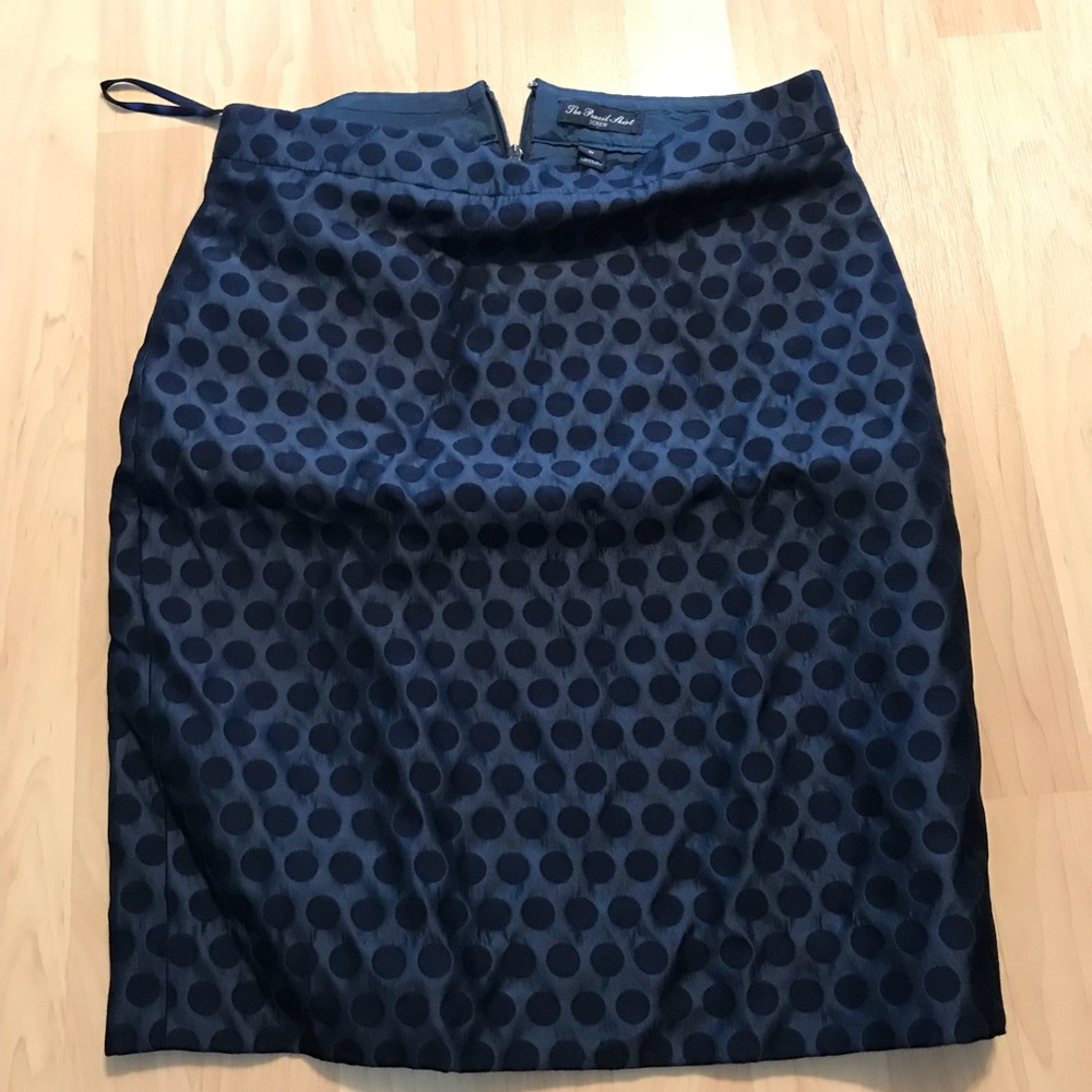 J crew dot blue pencil skirt